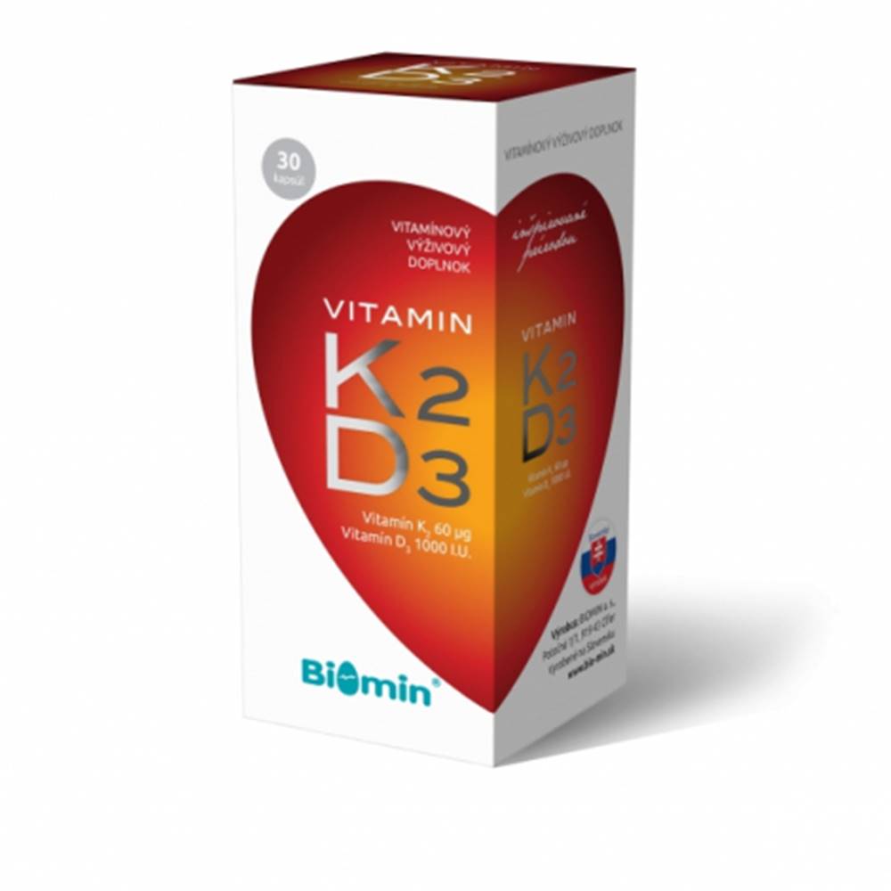 BIOMIN, a.s. Biomin Vitamín K2 + vitamín D3 60 cps