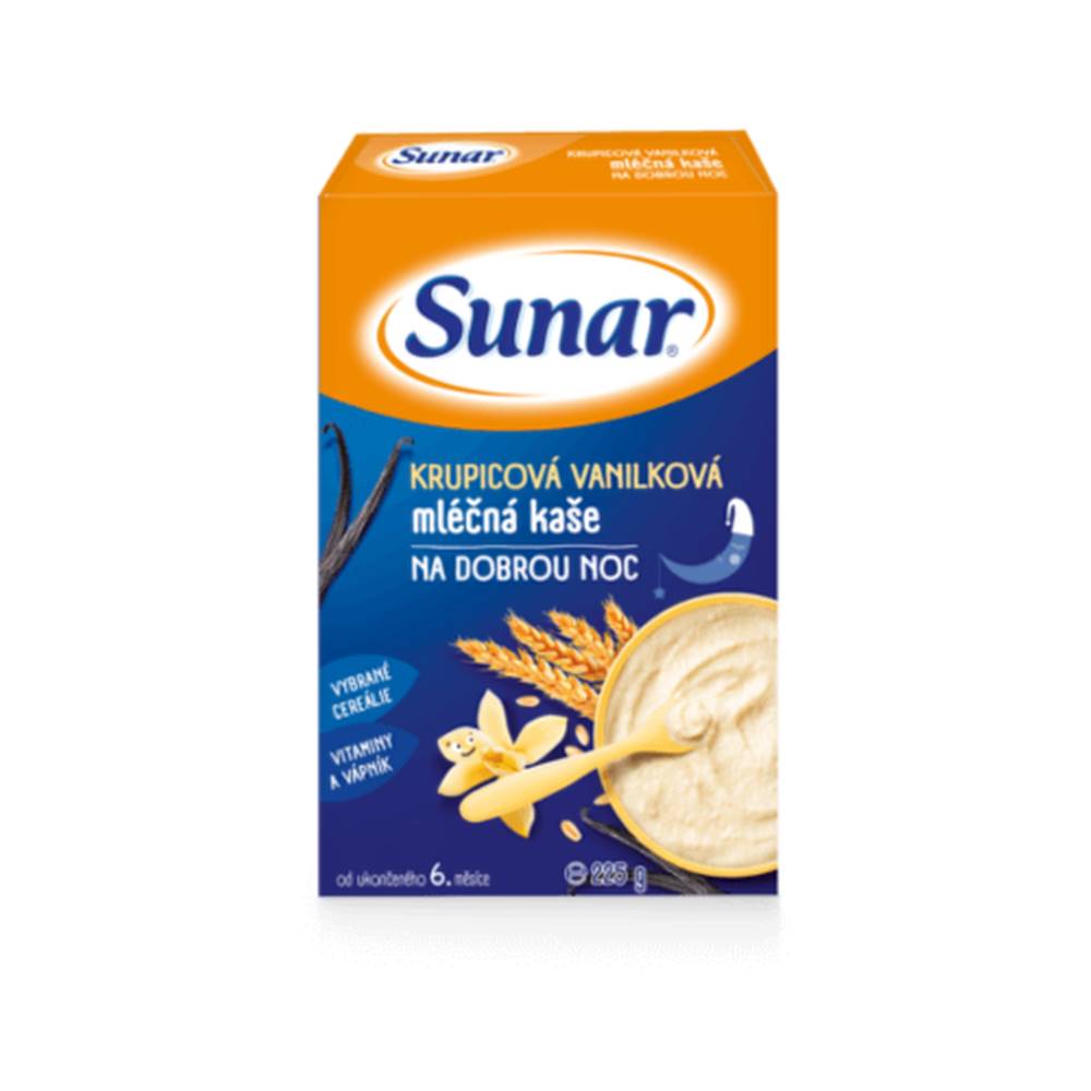 Sunar SUNAR Krupicová vanilková kaša mliečna dobrú noc 225 g