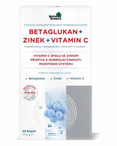 NATUR PRODUKT Betaglukan + zinok + vitamín C 30 kapsúl