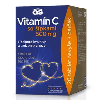 GS Vitamín C 500 so šípkami 100+20 tabliet zadarmo 120 tabliet