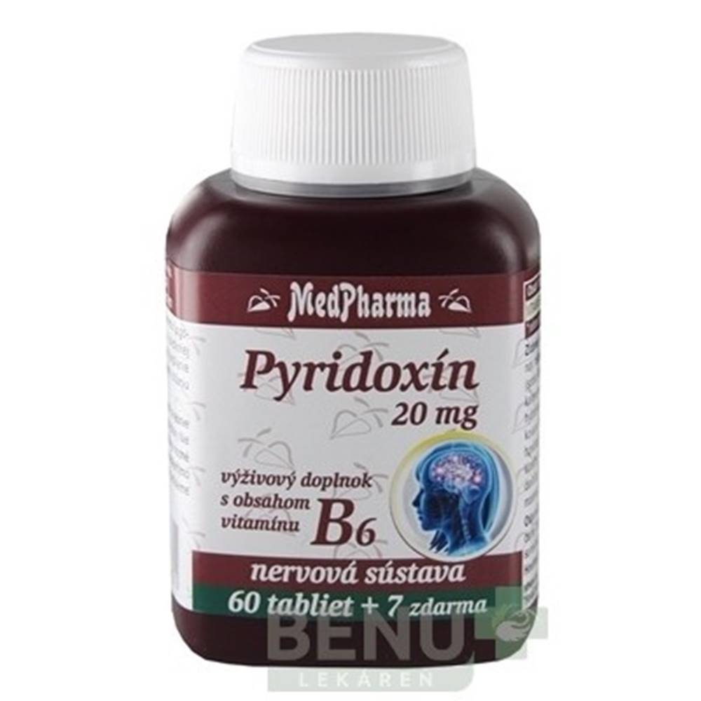 Medpharma MEDPHARMA Pyridoxín 20 mg + vitamín B6 60 + 7  tabliet ZADARMO