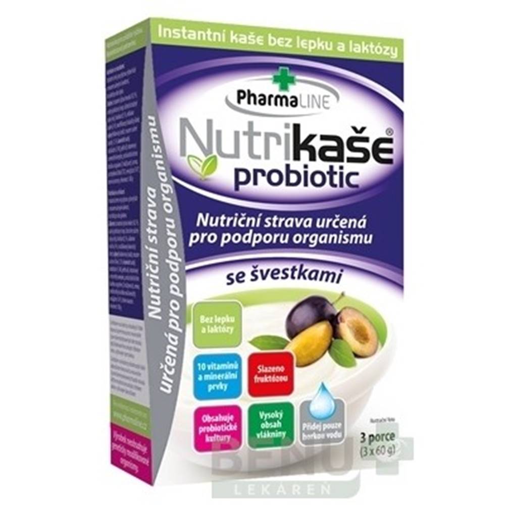 PharmaLINE NUTRIKAŠA Probiotic so slivkami 3 x 60g