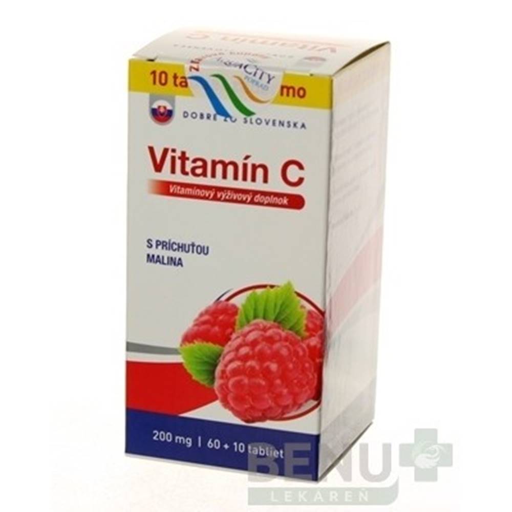 Dobré z SK DOBRÉ Z SK Vitamín C 200 mg príchuť malina 60 + 10 tabliet ZADARMO